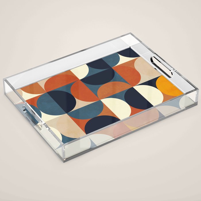 mid century abstract shapes fall winter 1 Acrylic Tray Gallery Image 1