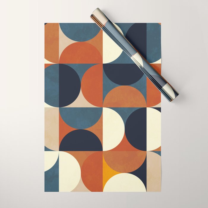 mid century abstract shapes fall winter 1 Wrapping Paper Gallery Image 1