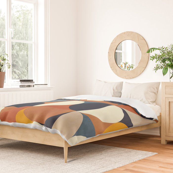 mid century abstract shapes fall winter 1 Duvet Cover Gallery Image 2