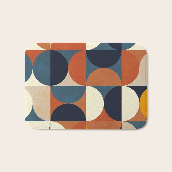 mid century abstract shapes fall winter 1 Bath Mat Gallery Image 1