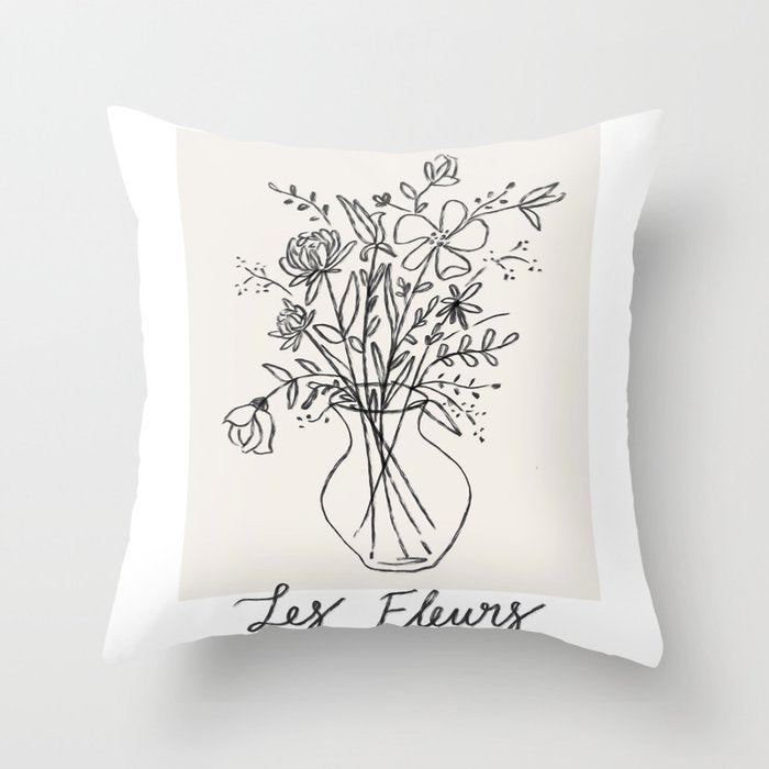 Les Fleurs Throw Pillow Gallery Image 1
