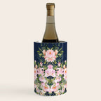 Floral Watercolor, Roses, Navy Blue and Pink, Vintage Art Wine Chiller Gallery Image 1