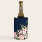Floral Watercolor, Roses, Navy Blue and Pink, Vintage Art Wine Chiller Gallery Image 2