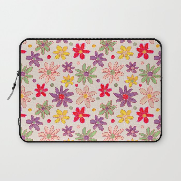 Retro Daisies & Dots Laptop Sleeve Gallery Image 1