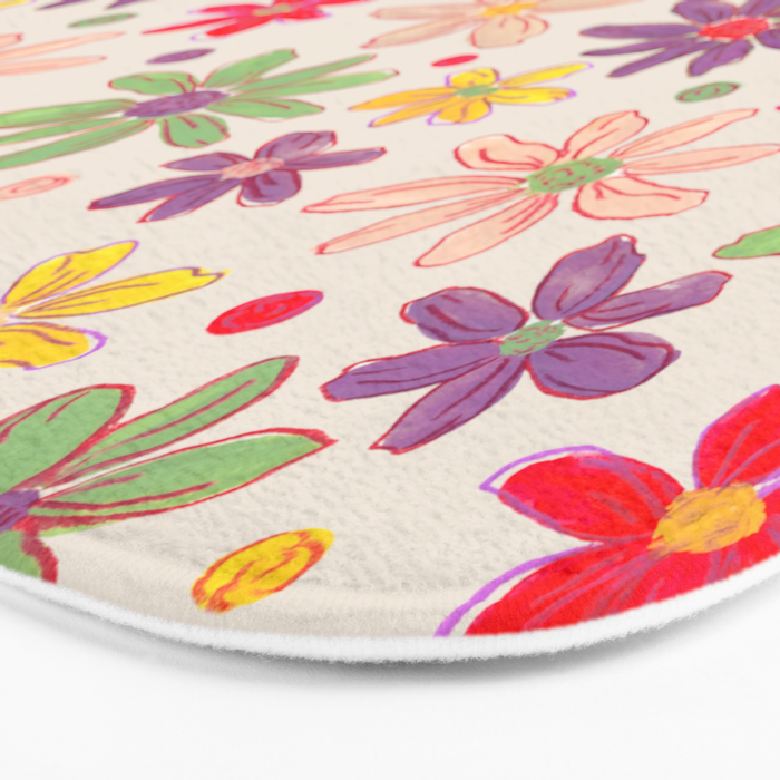 Retro Daisies & Dots Bath Mat Gallery Image 3