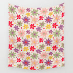 Retro Daisies & Dots Wall Tapestry Gallery Image 4