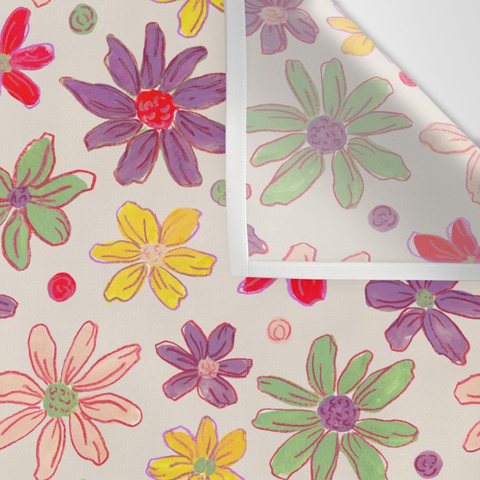Retro Daisies & Dots Wall Tapestry Gallery Image 3