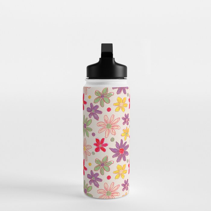 Retro Daisies & Dots Water Bottle Gallery Image 3