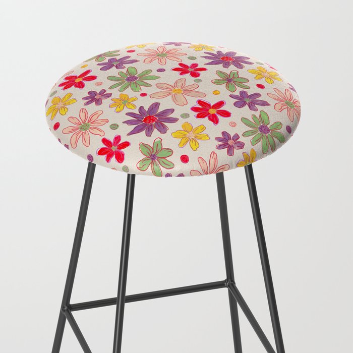 Retro Daisies & Dots Stool Gallery Image 2