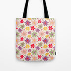 Retro Daisies & Dots Tote Bag Gallery Image 1