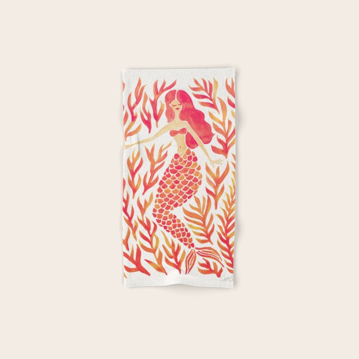 Kelp Forest Mermaid - Peach Palette Bath Towel Gallery Image 1