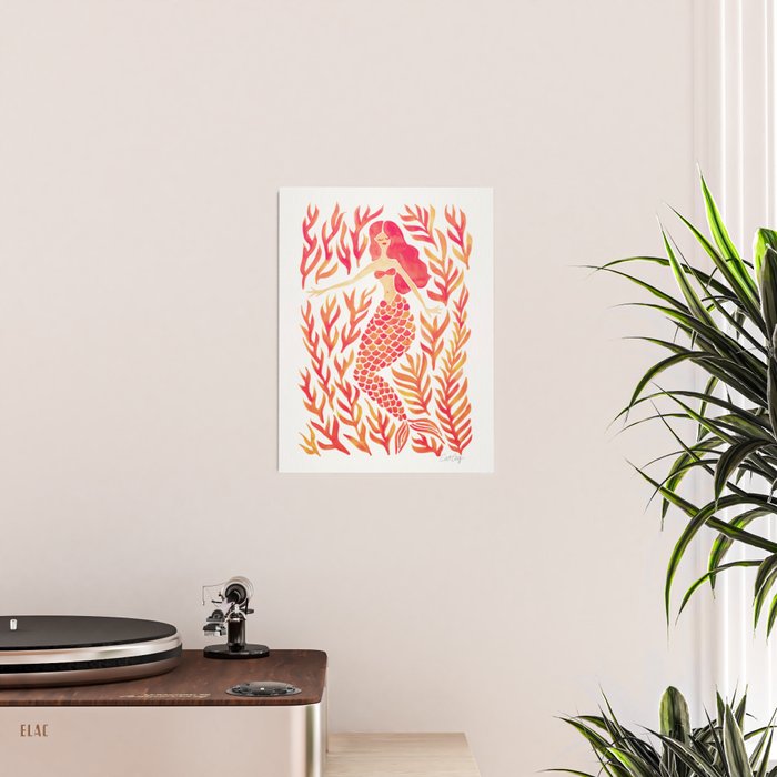 Kelp Forest Mermaid - Peach Palette Poster Gallery Image 2