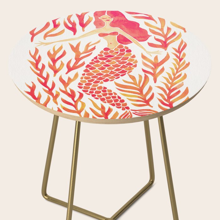 Kelp Forest Mermaid - Peach Palette Side Table Gallery Image 2