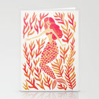 Kelp Forest Mermaid - Peach Palette Stationery Card Gallery Image 2