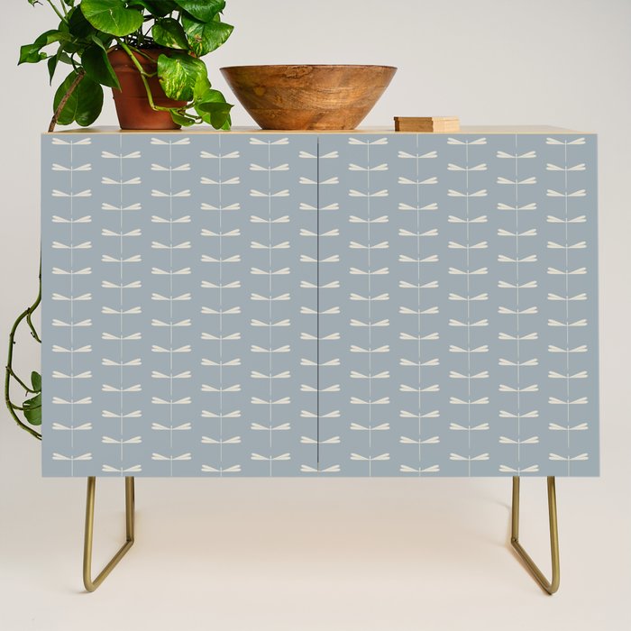 Dragonfly Pattern IX Soft Blue Credenza Gallery Image 1
