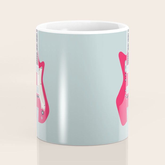 Retro 60s Surf Rock Electric Guitar - Slate Coffee Mug Gallery Image 4