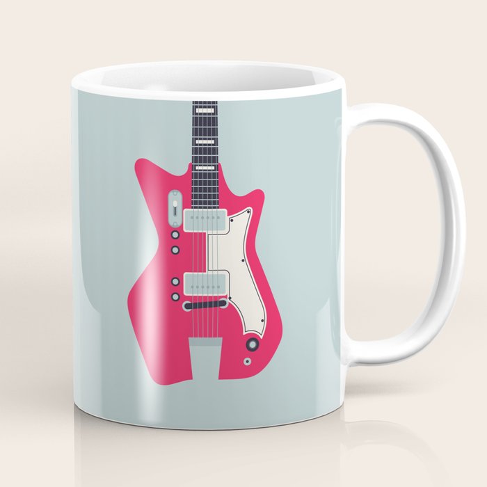 Retro 60s Surf Rock Electric Guitar - Slate Coffee Mug Gallery Image 1