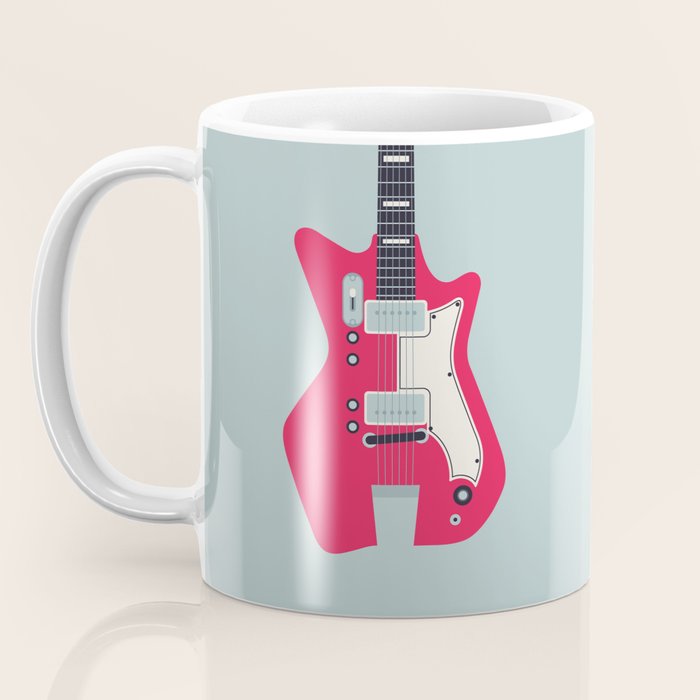 Retro 60s Surf Rock Electric Guitar - Slate Coffee Mug Gallery Image 3