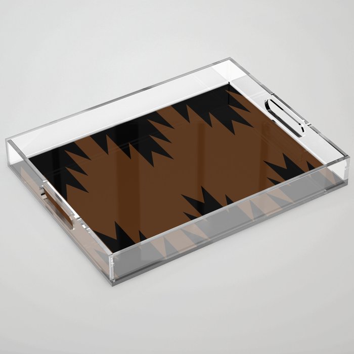 Geometric Southwestern Minimalism - Earthy Burnt Orange Acrylic Tray Gallery Image 1