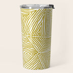 Authentic Aboriginal Art - The Fields (Mustard2) Travel Mug Gallery Image 2