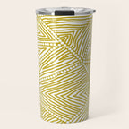 Authentic Aboriginal Art - The Fields (Mustard2) Travel Mug Gallery Image 1