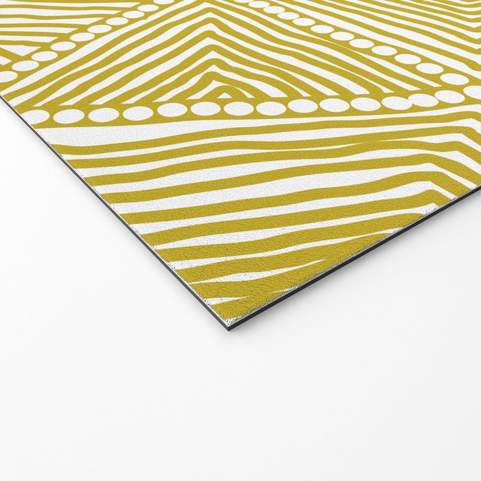 Authentic Aboriginal Art - The Fields (Mustard2) Welcome Mat Gallery Image 2