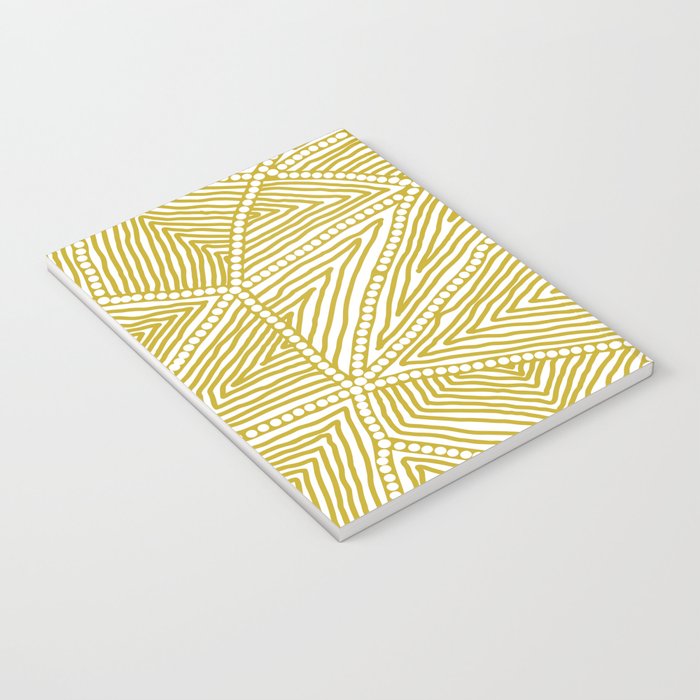 Authentic Aboriginal Art - The Fields (Mustard2) Notebook Gallery Image 3