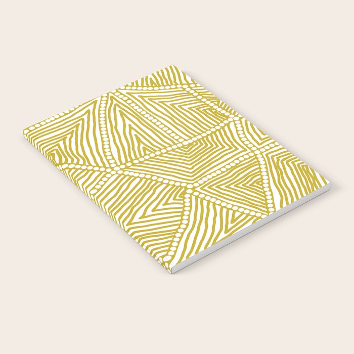 Authentic Aboriginal Art - The Fields (Mustard2) Notebook Gallery Image 2