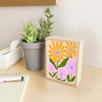 Retro Groovy Daisies - Orange, Pink, Very-Peri and Green  Mini Art Print Gallery Image 2