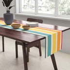 Takaakira - Classic Rainbow Retro Stripes Table Runner Gallery Image 2