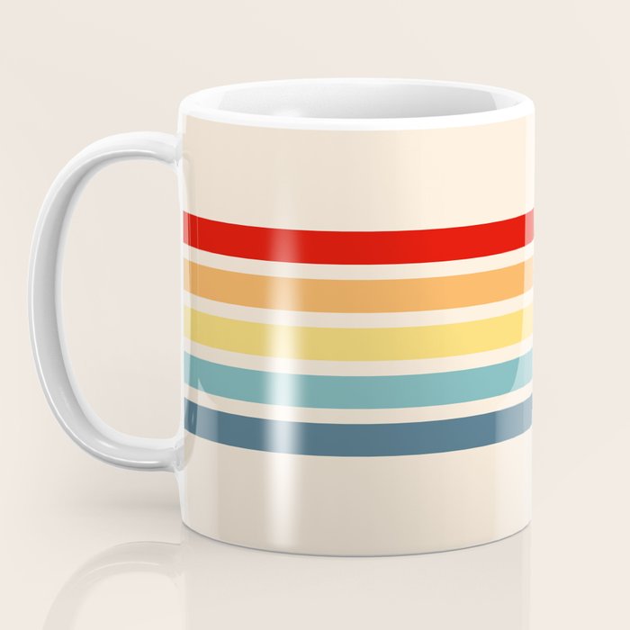 Takaakira - Classic Rainbow Retro Stripes Coffee Mug Gallery Image 3