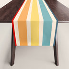 Takaakira - Classic Rainbow Retro Stripes Table Runner Gallery Image 1