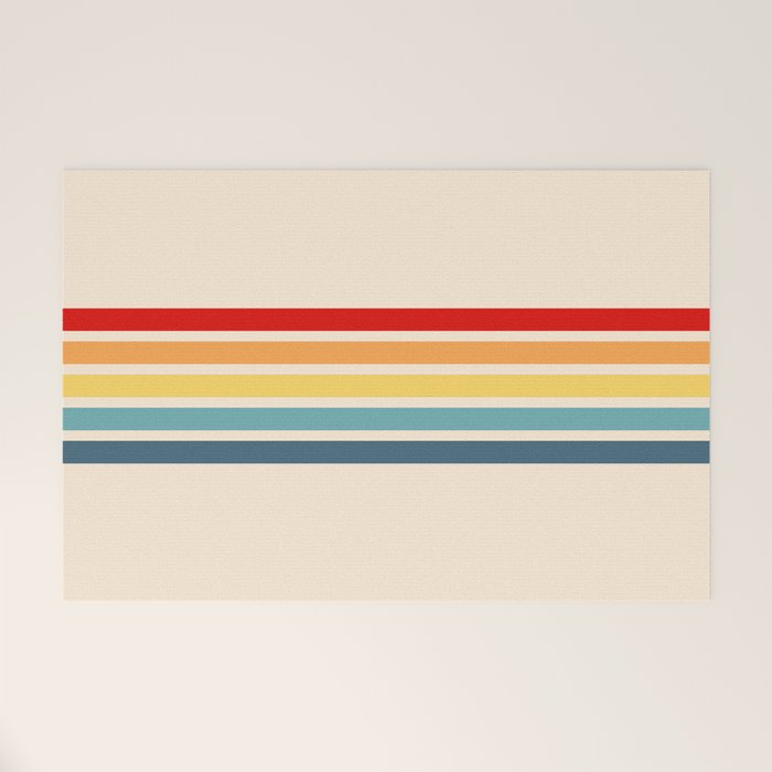 Takaakira - Classic Rainbow Retro Stripes Welcome Mat Gallery Image 1