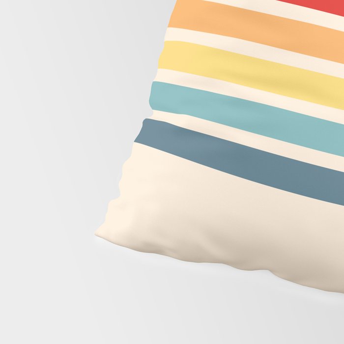 Takaakira - Classic Rainbow Retro Stripes Pillow Sham Gallery Image 4