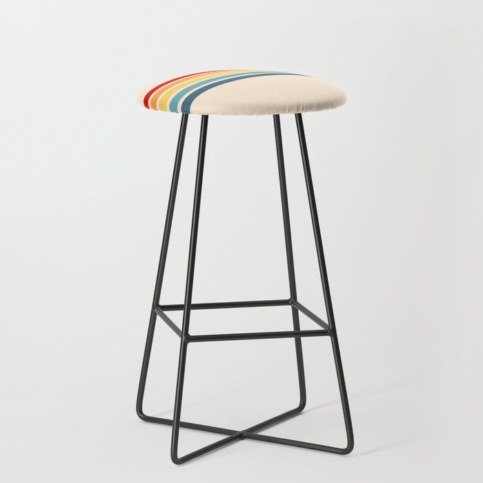 Takaakira - Classic Rainbow Retro Stripes Stool Gallery Image 1