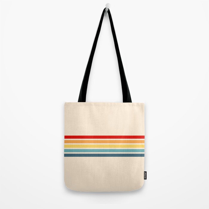 Takaakira - Classic Rainbow Retro Stripes Tote Bag Gallery Image 2