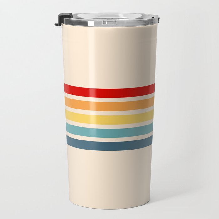 Takaakira - Classic Rainbow Retro Stripes Travel Mug Gallery Image 3