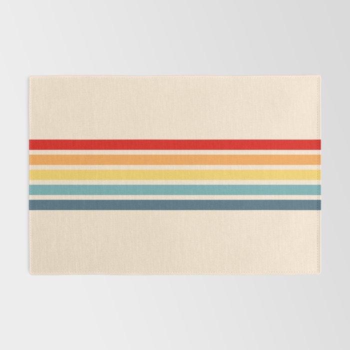 Takaakira - Classic Rainbow Retro Stripes Rug Gallery Image 2