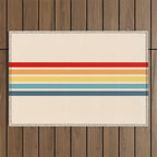 Takaakira - Classic Rainbow Retro Stripes Outdoor Rug Gallery Image 1