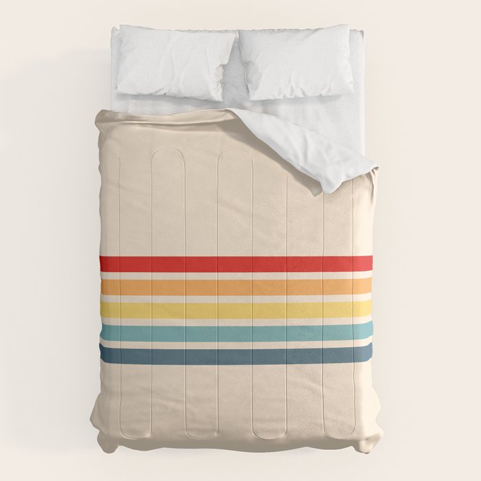 Takaakira - Classic Rainbow Retro Stripes Comforter Gallery Image 1