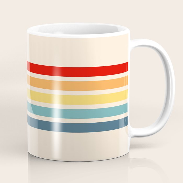 Takaakira - Classic Rainbow Retro Stripes Coffee Mug Gallery Image 1
