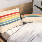 Takaakira - Classic Rainbow Retro Stripes Pillow Sham Gallery Image 2