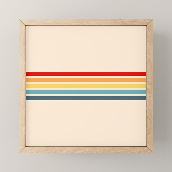 Takaakira - Classic Rainbow Retro Stripes Mini Art Print Gallery Image 1
