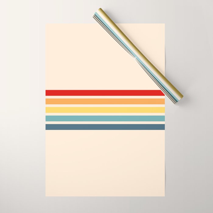 Takaakira - Classic Rainbow Retro Stripes Wrapping Paper Gallery Image 1