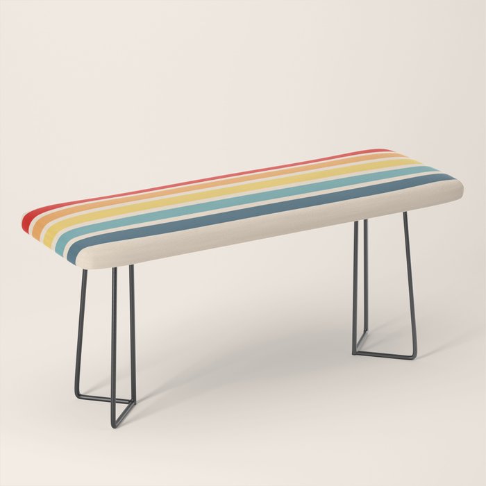 Takaakira - Classic Rainbow Retro Stripes Bench Gallery Image 1