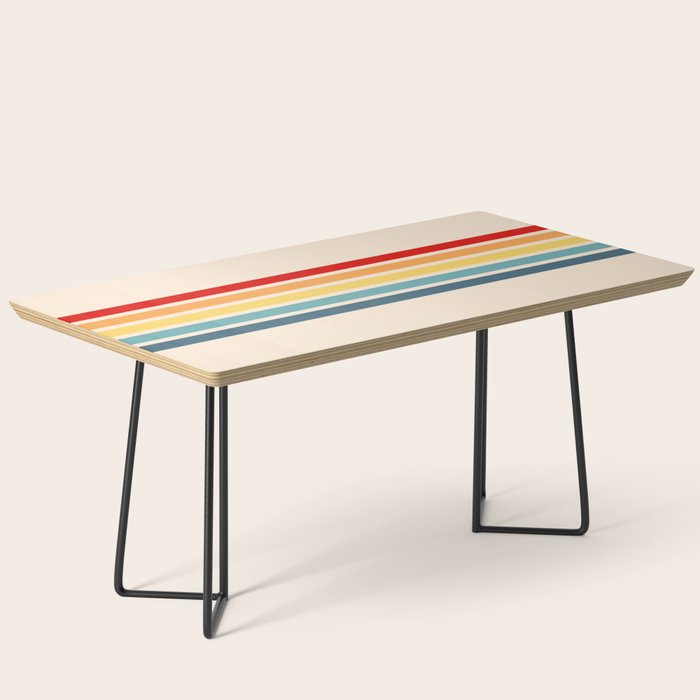 Takaakira - Classic Rainbow Retro Stripes Coffee Table Gallery Image 1