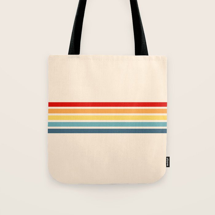 Takaakira - Classic Rainbow Retro Stripes Tote Bag Gallery Image 1