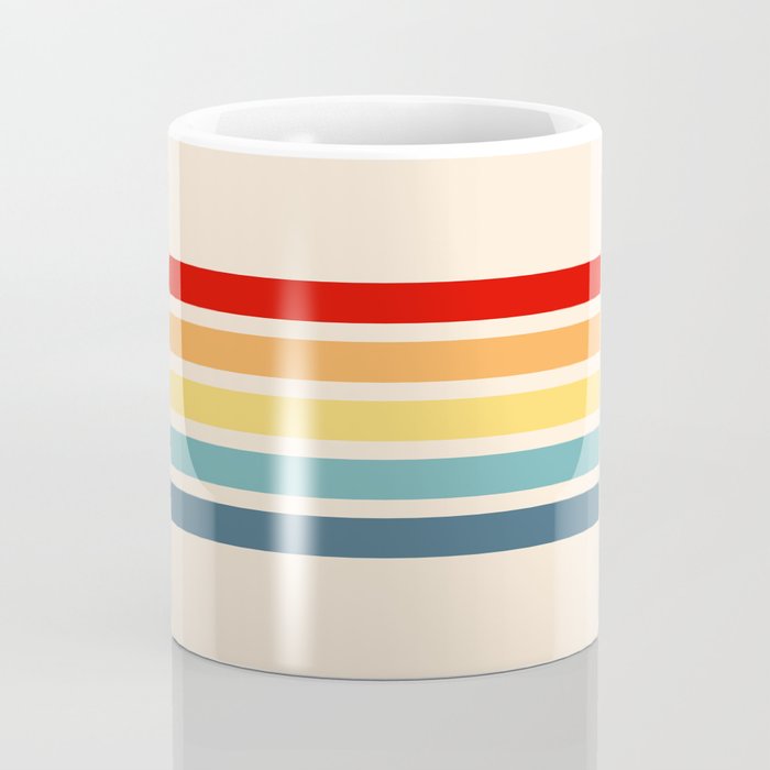 Takaakira - Classic Rainbow Retro Stripes Coffee Mug Gallery Image 4