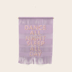 DANCE ALL NIGHT - pink neon typography Wall Hanging Gallery Image 1