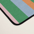 Colorful Vertical Stripe Pattern in Orange, Green, Pale Pink, and Baby Blue Desk Mat Gallery Image 4